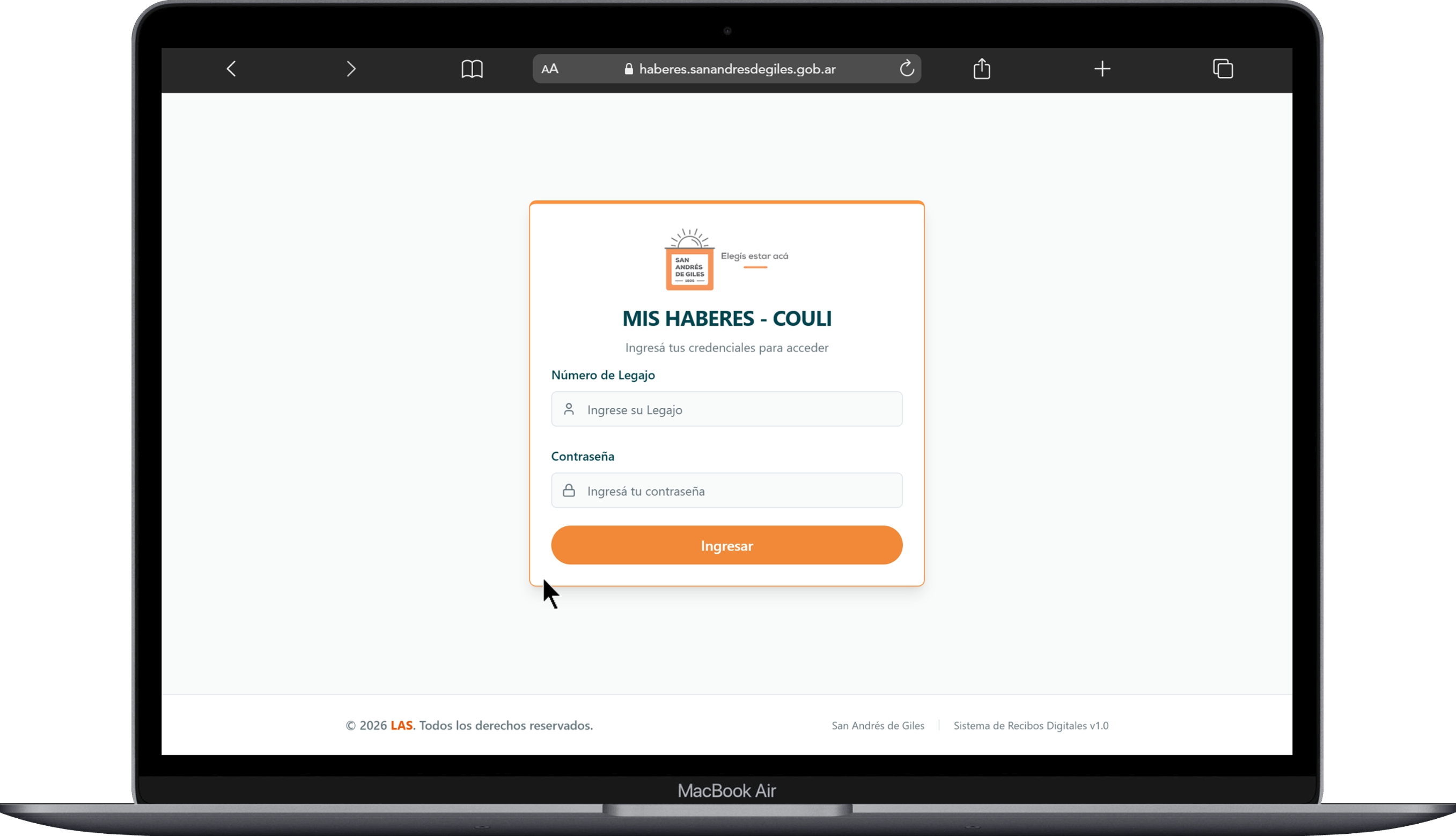 Captura del proyecto Sistema Digital de Gestión de Haberes
